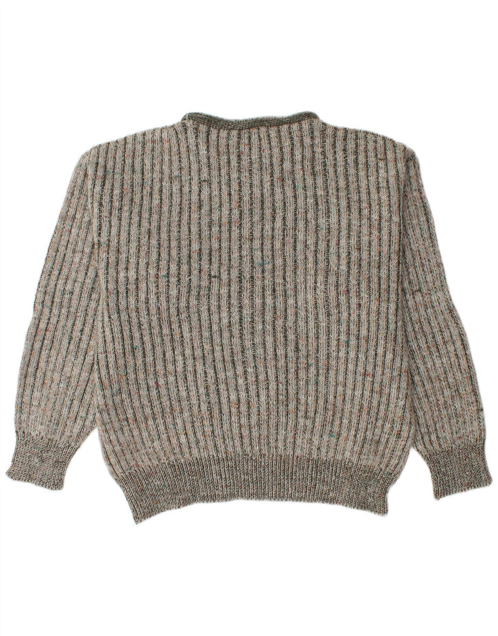 Suéter vintage masculino com gola redonda IT 48 acrílico verde médio