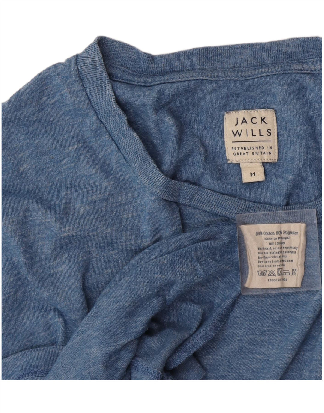 Camiseta masculina Jack Wills algodão manchado azul médio