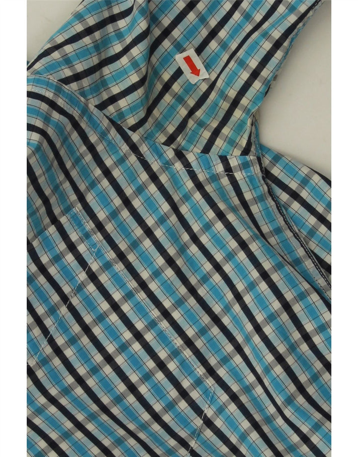 Camisa masculina Sergio Tacchini algodão xadrez azul médio