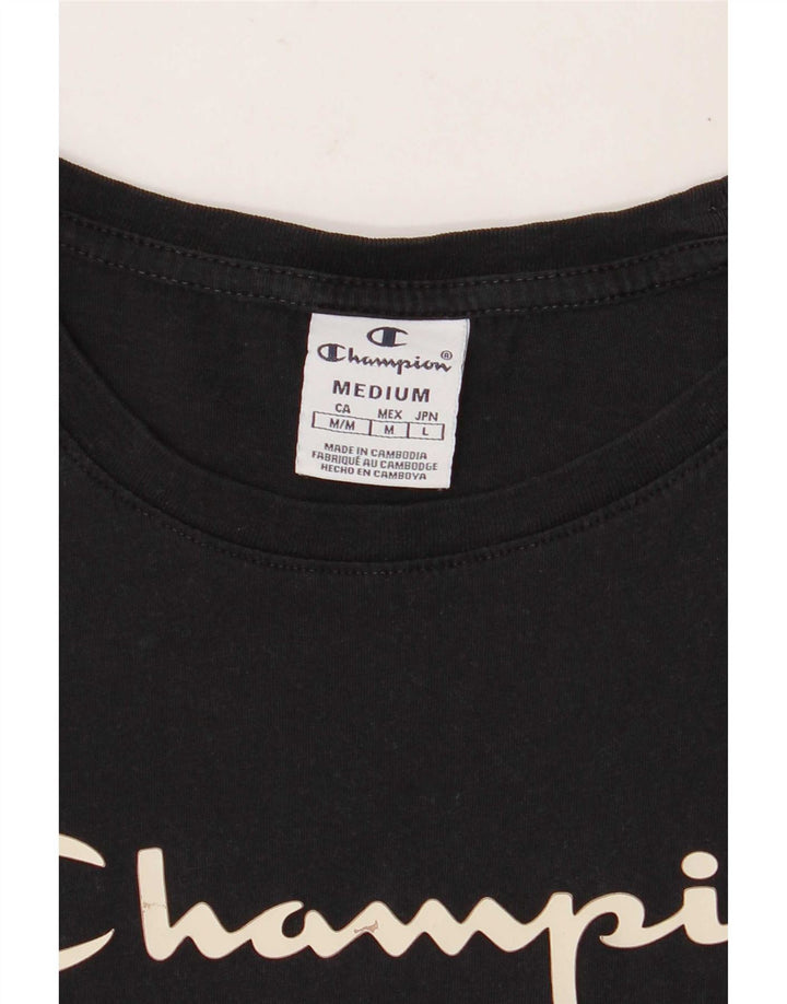 Camiseta feminina estampada Champion UK 12 médio preto