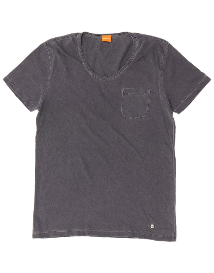 Camiseta masculina Hugo Boss pequena cinza