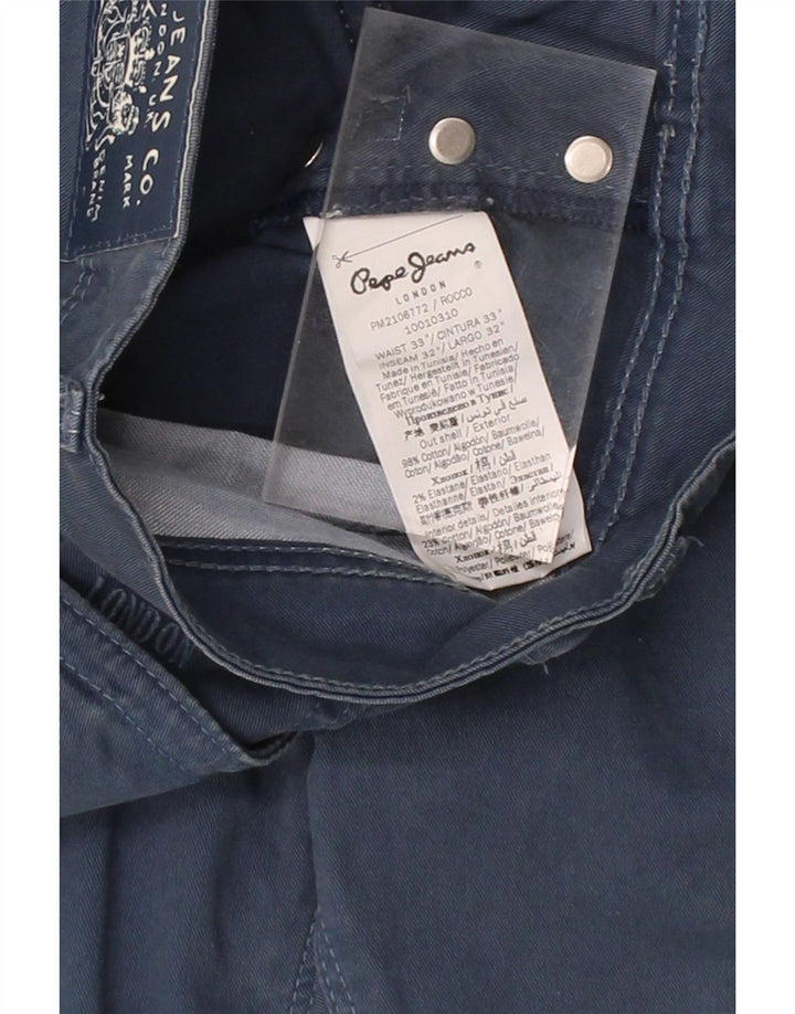 PEPE JEANS Mens Straight Casual Trousers W33 L32 Blue Cotton Vintage PEPE Jeans and Second-Hand PEPE Jeans from Messina Hembry 