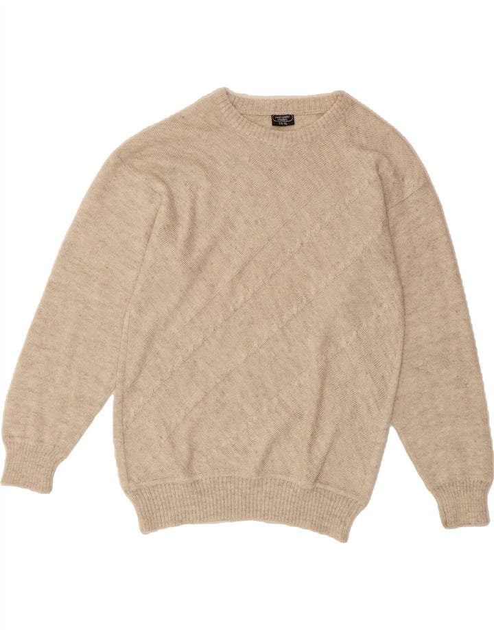 VINTAGE Mens Boat Neck Jumper Sweater IT 54 XL Beige Acrylic Vintage Vintage and Second-Hand Vintage from Messina Hembry 