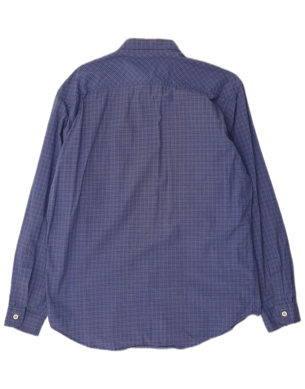 Camisa masculina Levi's de algodão xadrez azul médio