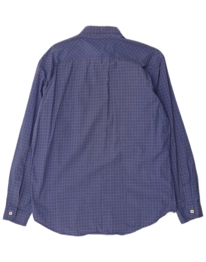 Camisa masculina Levi's de algodão xadrez azul médio