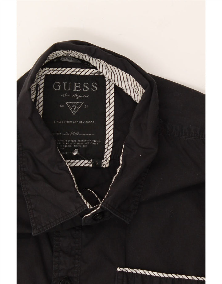 GUESS Mens Short Sleeve Shirt Small Black Cotton Vintage Guess and Second-Hand Guess from Messina Hembry 