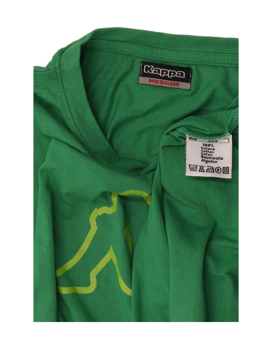 Camiseta gráfica masculina Kappa Top médio algodão verde