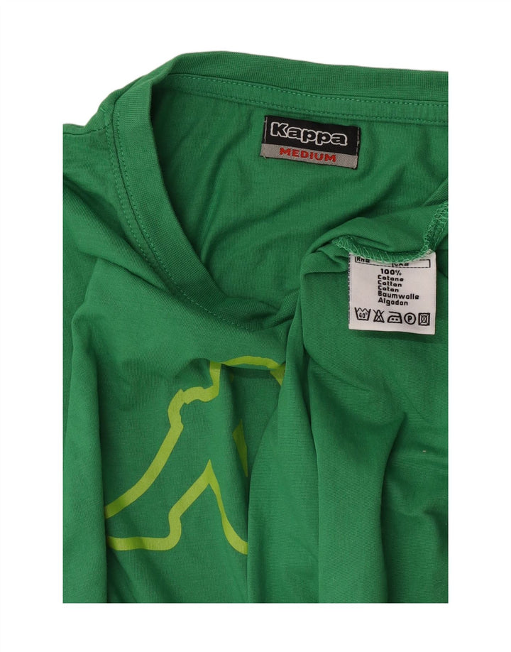 Camiseta gráfica masculina Kappa Top médio algodão verde