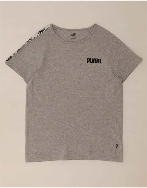 Camiseta feminina Puma Graphic UK 14 grande bloco cinza