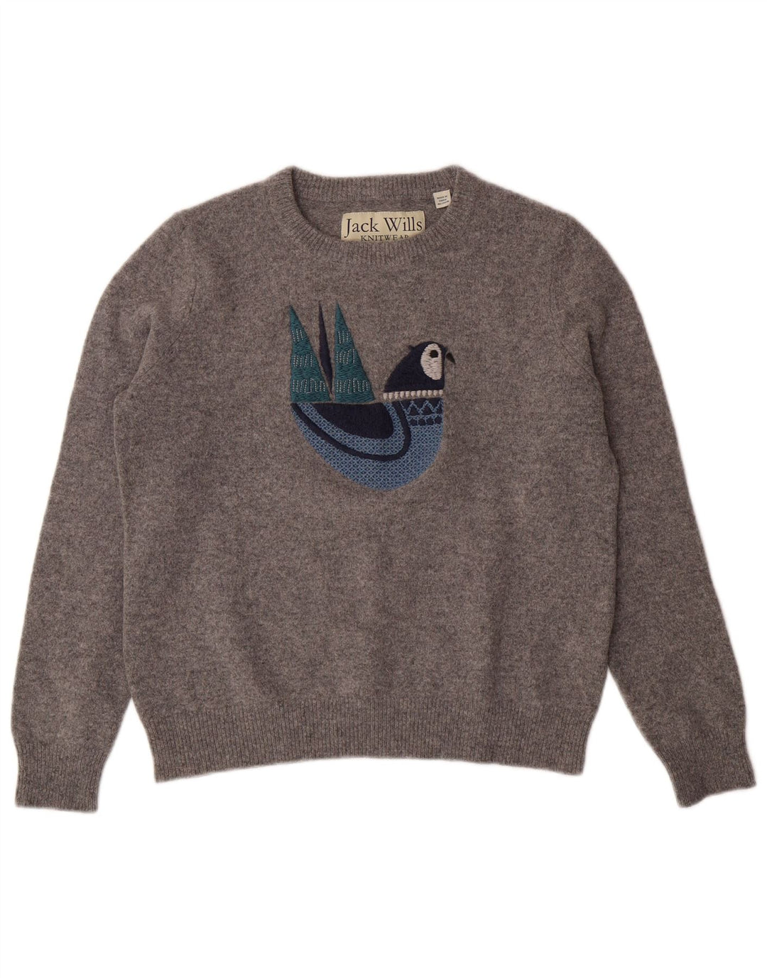 Suéter feminino com gola redonda JACK WILLS 13-14 anos cinza
