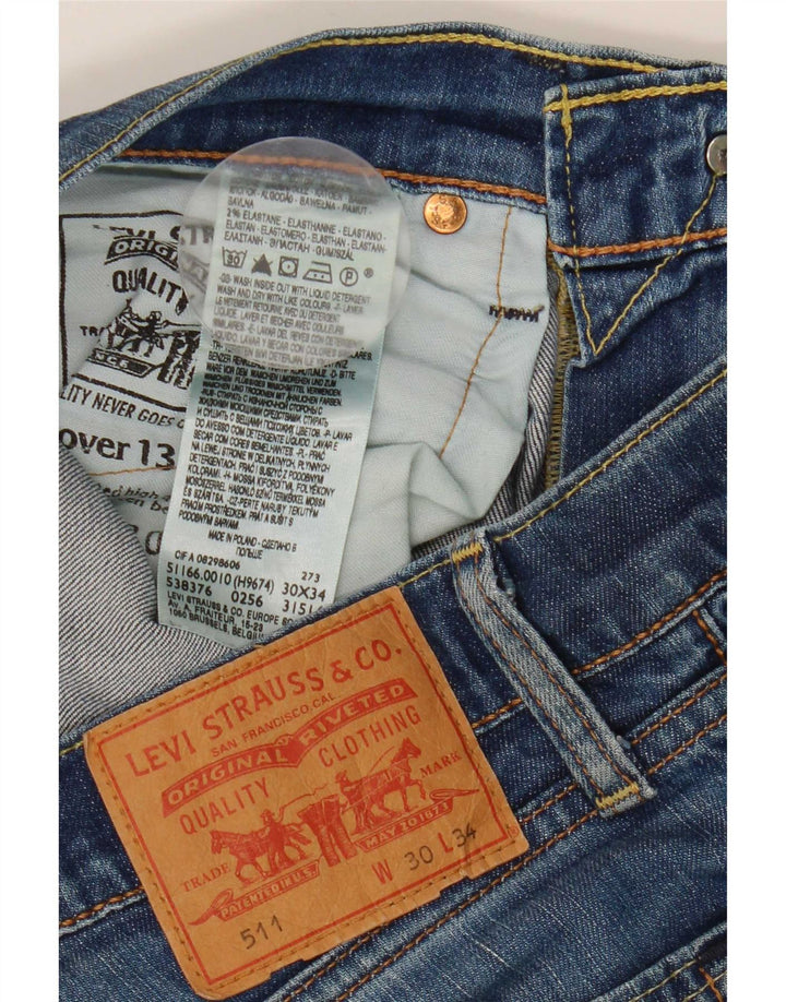 Calça jeans feminina Levi's 511 Slim W30 L34 azul algodão