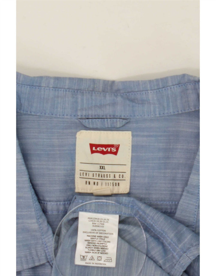 Camisa masculina de manga curta Levi's 2XL algodão azul