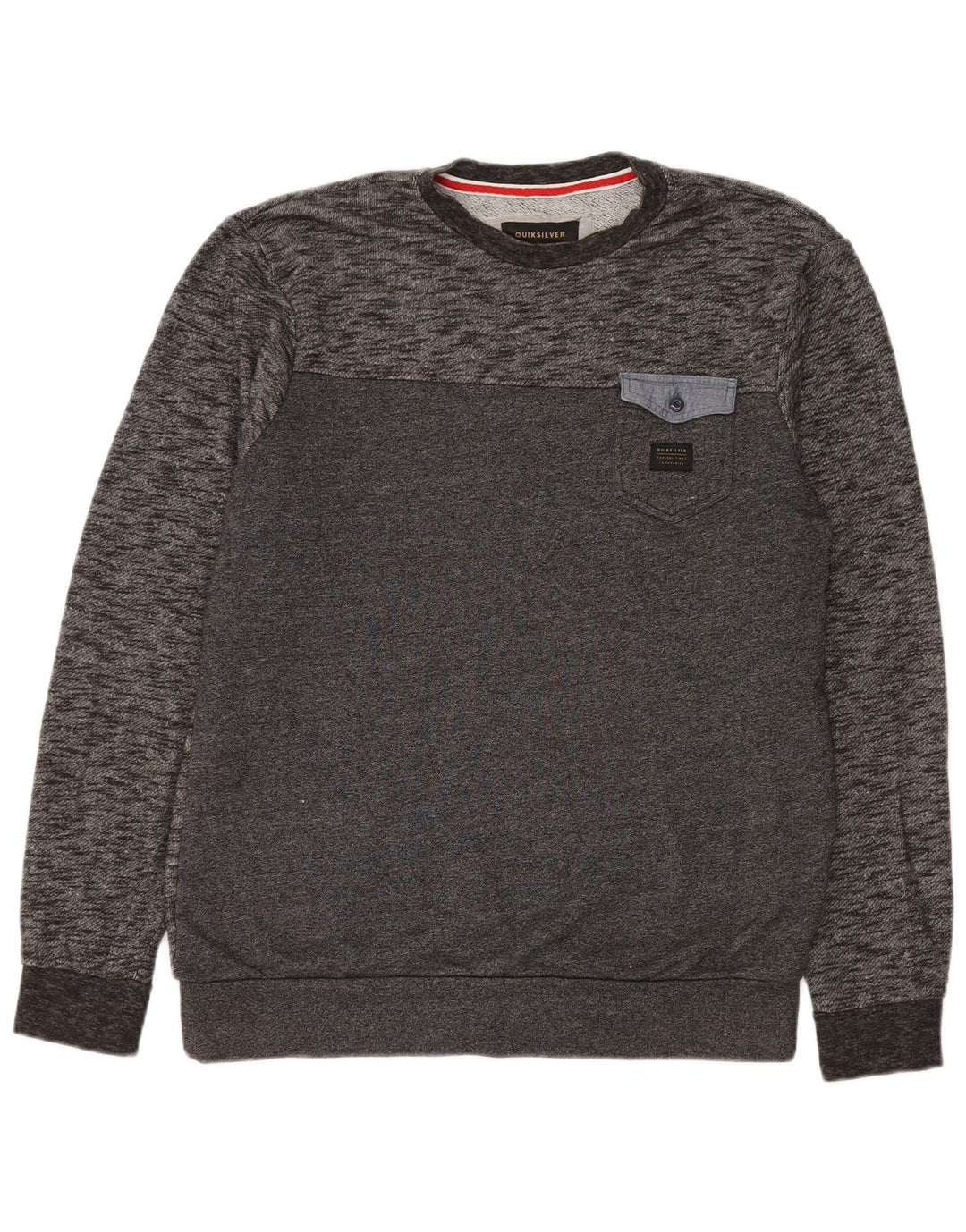 Quiksilver moletom masculino jumper grande algodão manchado cinza