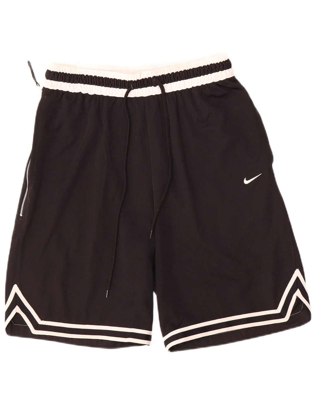 Shorts esportivos masculinos Nike Dri Fit médio preto colorblock poliéster