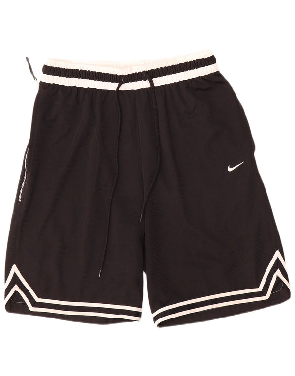 Shorts esportivos masculinos Nike Dri Fit médio preto colorblock poliéster
