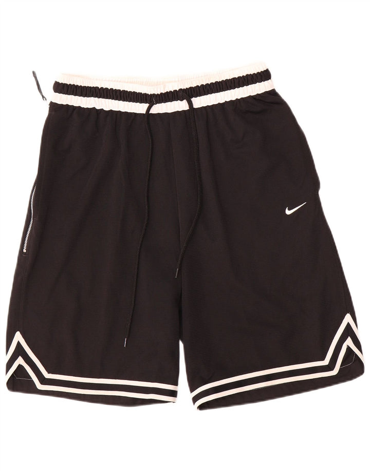 Shorts esportivos masculinos Nike Dri Fit médio preto colorblock poliéster