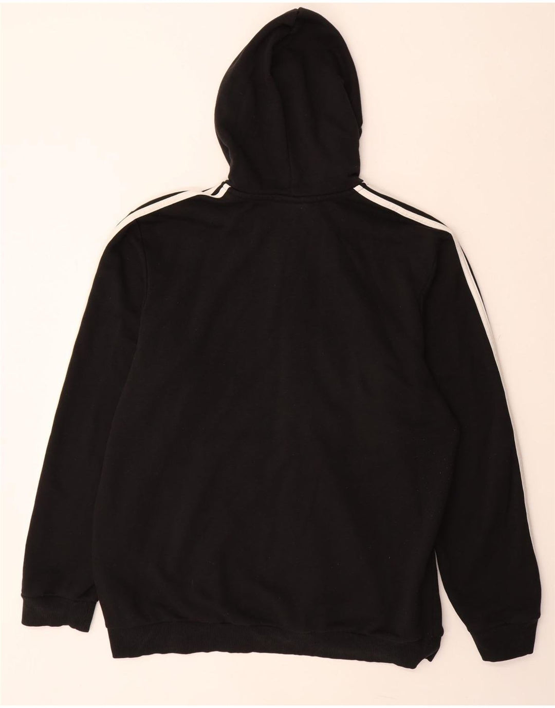 ADIDAS Mens Zip Hoodie Sweater XL Algodão Preto