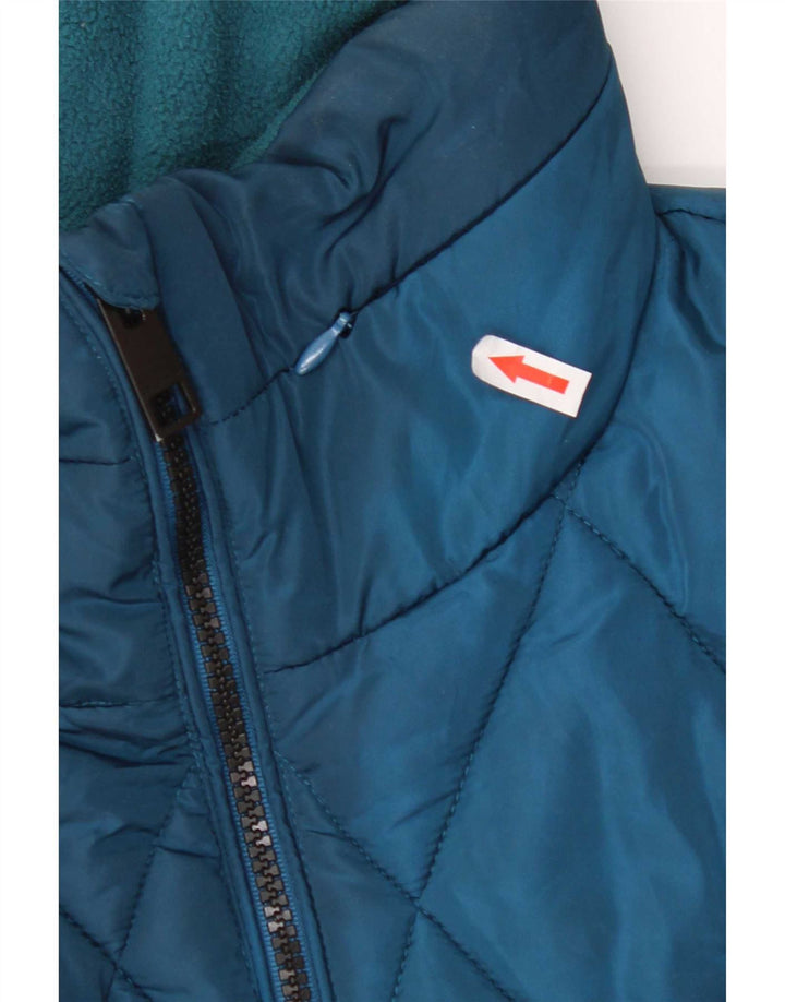 Jaqueta feminina acolchoada acolchoada Marks & Spencer Reino Unido 12 poliéster azul médio
