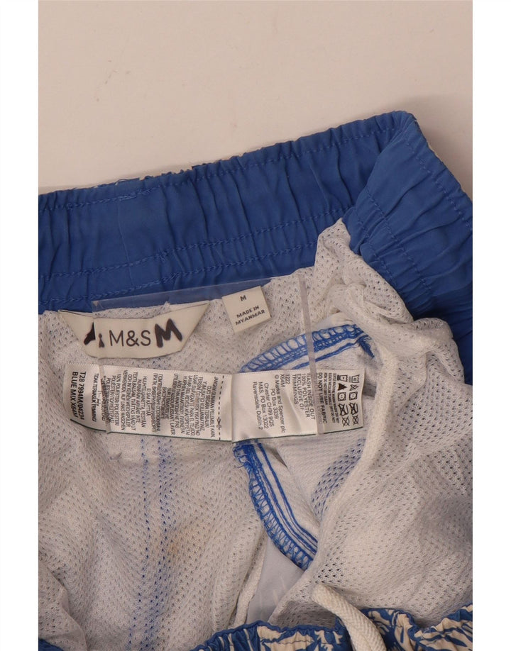 Shorts de natação masculino Marks & Spencer médio azul floral poliéster