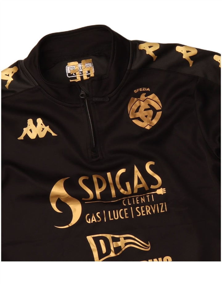 Kappa masculino Spezia Calcio pulôver gráfico moletom top grande preto