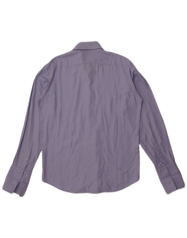 Camisa formal masculina Hugo Boss de ajuste regular tamanho 39 15 1/2 azul médio