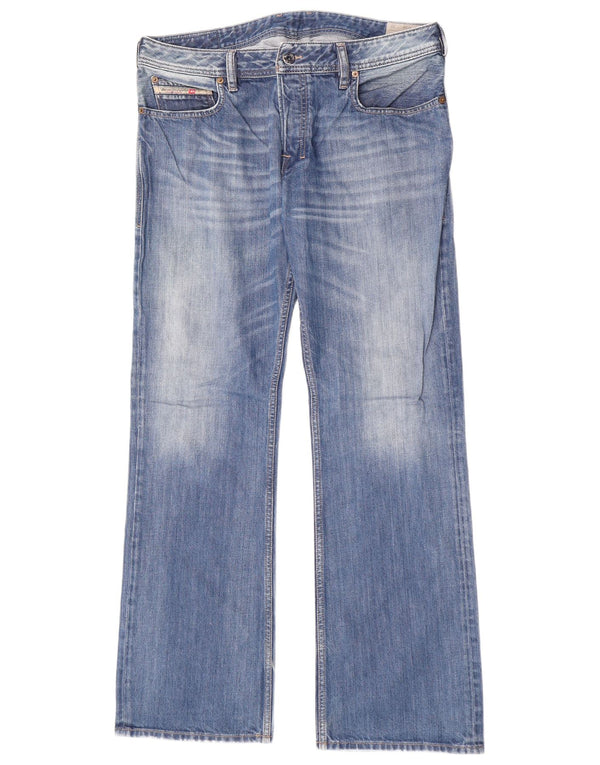 Diesel Mens Zatiny Regular Fit Bootcut Jeans W34 L32 Azul Algodão