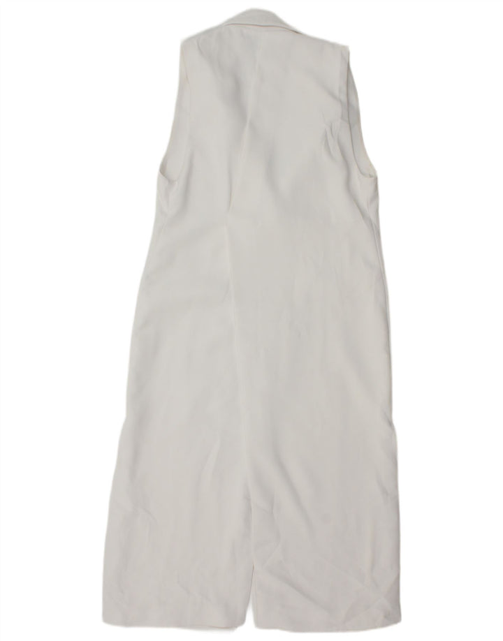Zara Colete Regular Longline Feminino Reino Unido 6 XS Branco