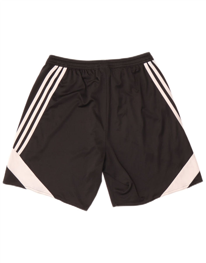 Shorts esportivos masculinos Adidas médio preto colorblock poliéster
