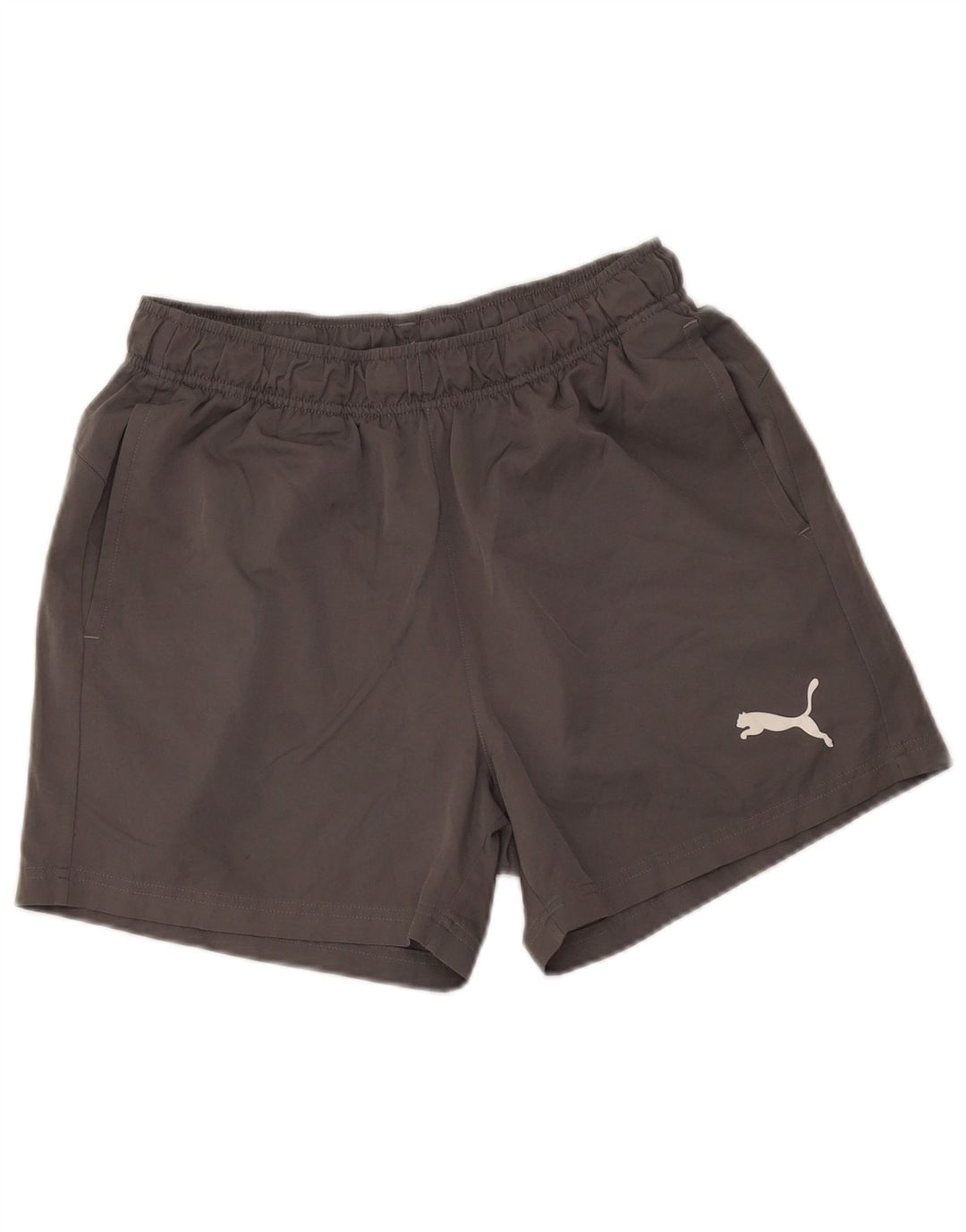 Shorts esportivos femininos Puma UK 14 poliéster cinza médio