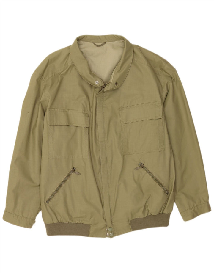 Jaqueta bomber masculina vintage IT 60 5XL poliéster verde