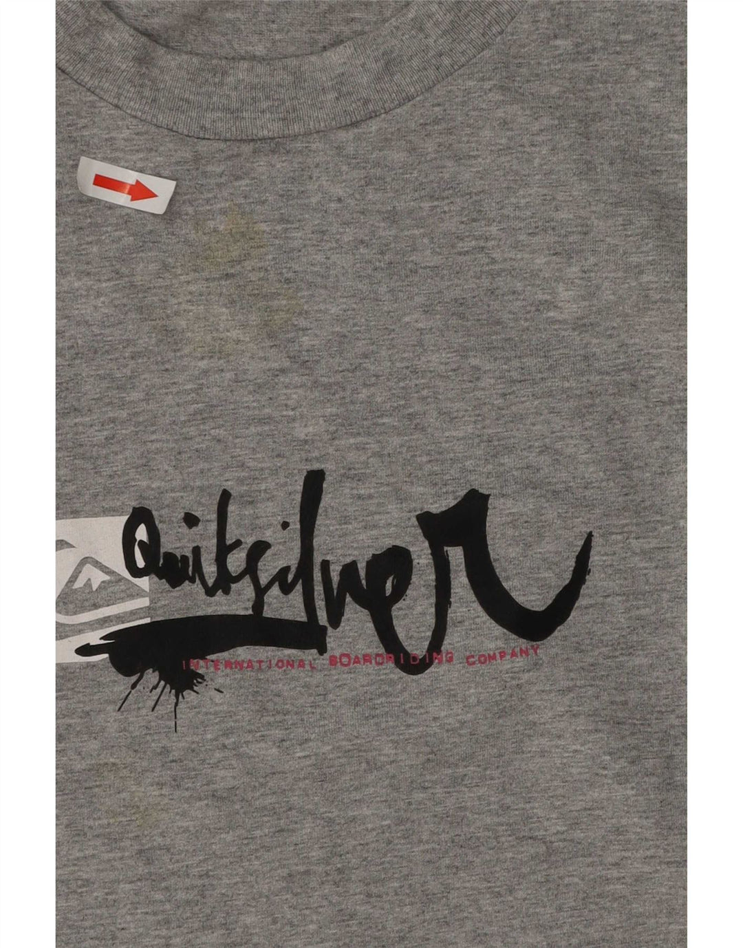 Camiseta masculina Quiksilver com estampa gráfica grande cinza