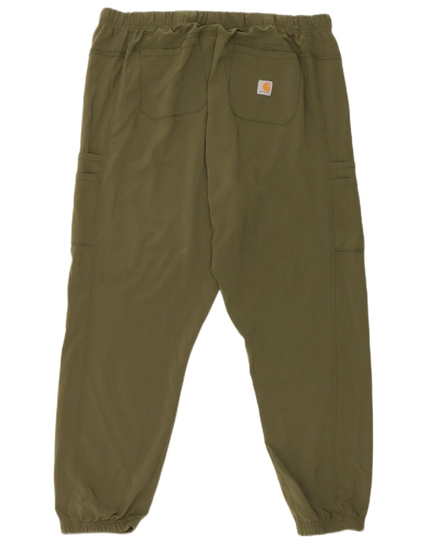 Carhartt Mens Joggers Cargo Calças XL W38 L27 Verde Poliéster