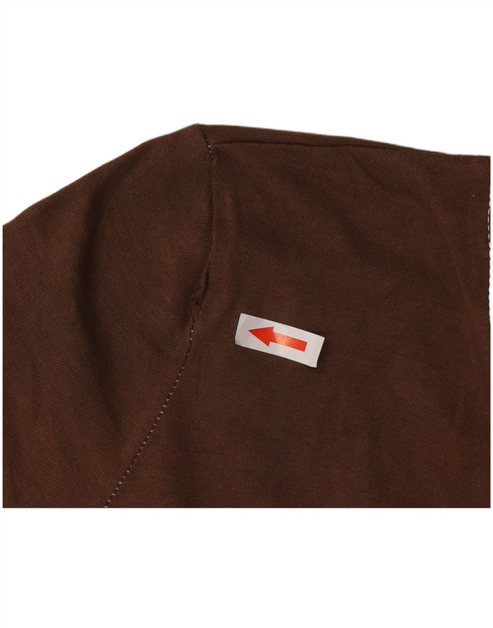 Zara Camiseta Feminina Top UK 10 Pequena Marrom