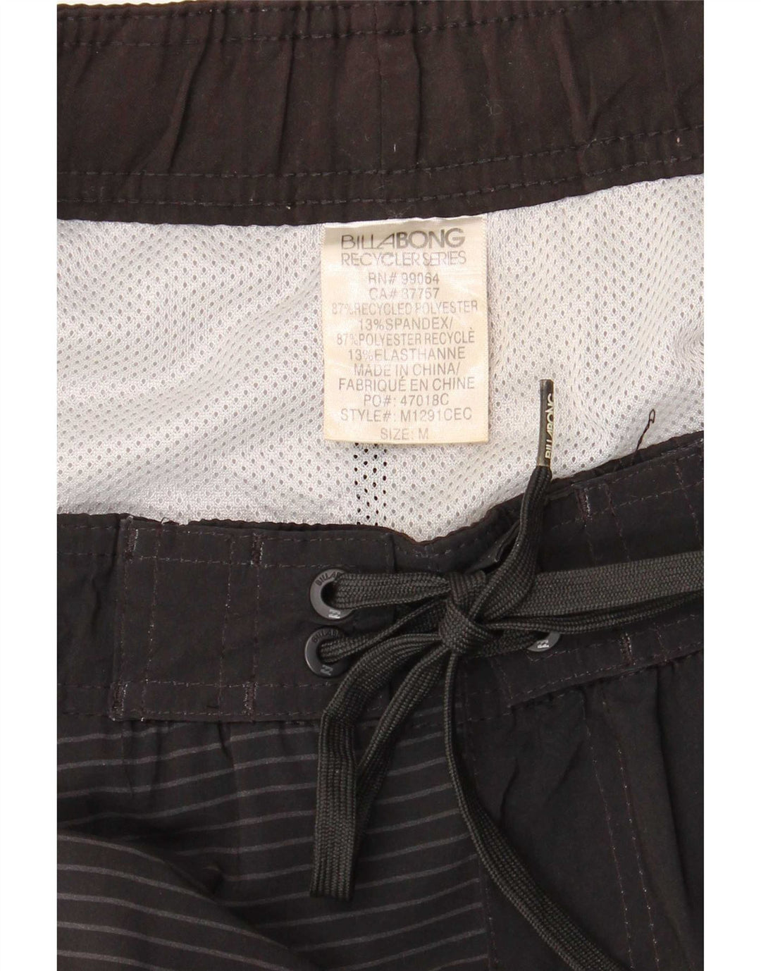 Billabong Mens Graphic Natação Shorts Poliéster Geométrico Preto Médio