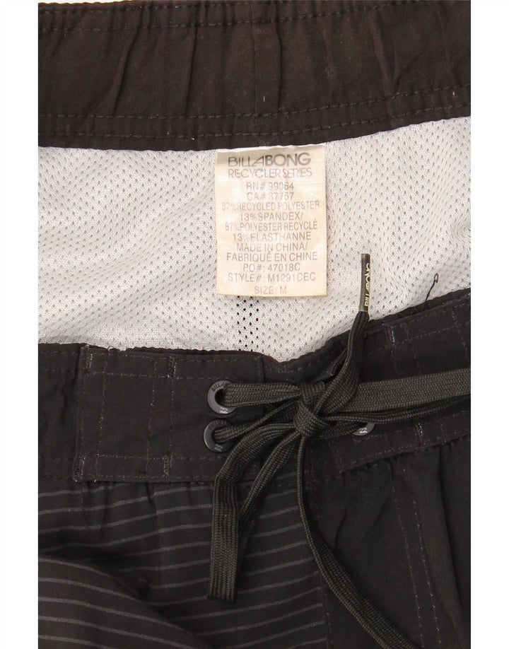 Billabong Mens Graphic Natação Shorts Poliéster Geométrico Preto Médio