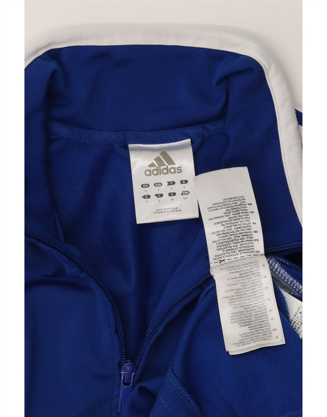Adidas Mens Treino Top Jaqueta Pequena Azul Colorblock Poliéster