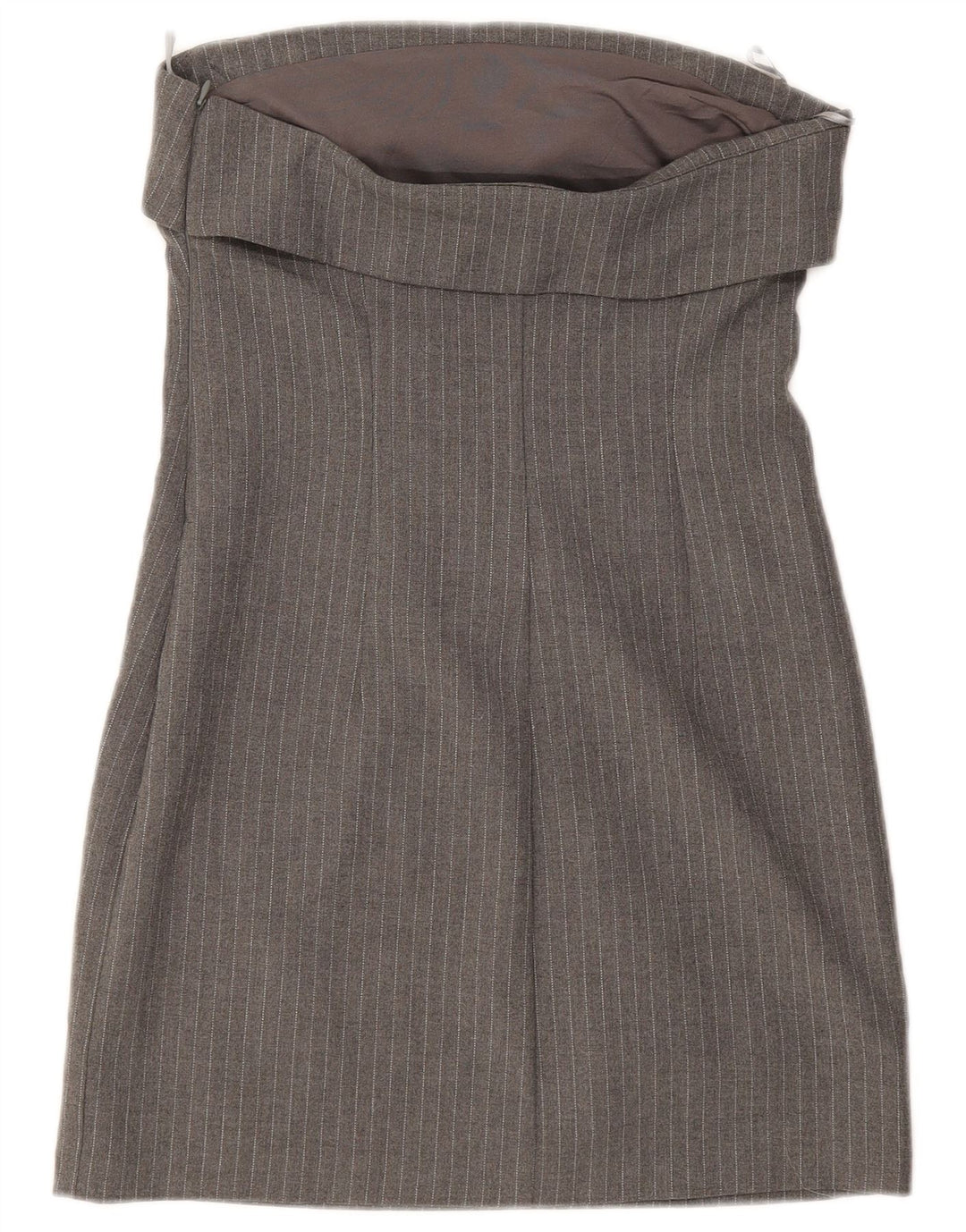 Vestido sem alças feminino Zara UK 8 pequeno listrado cinza