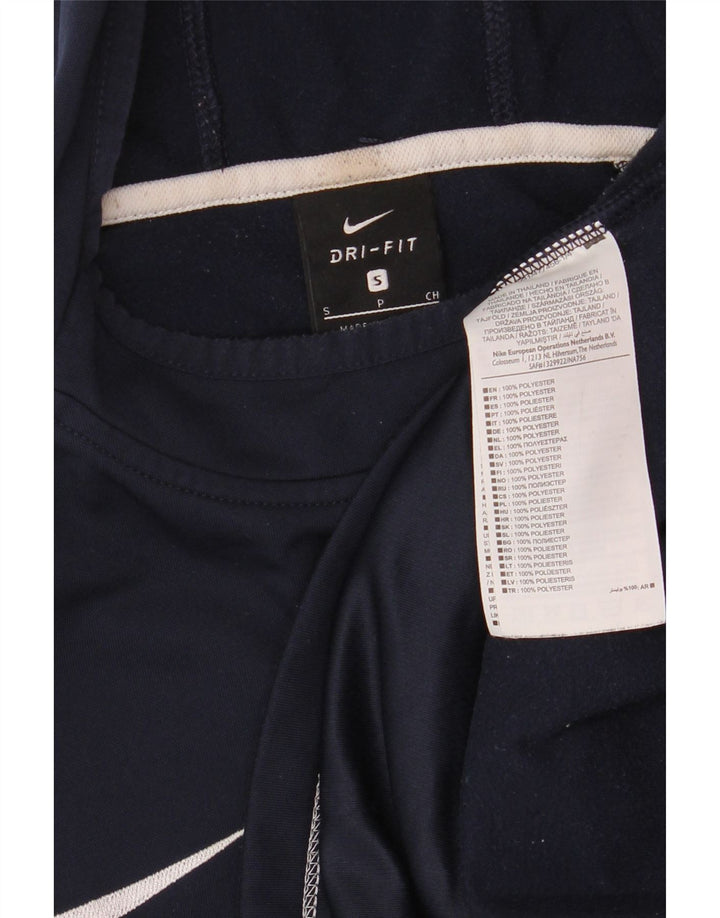 Jumper com capuz Nike masculino Dri Fit pequeno azul marinho colorblock poliéster