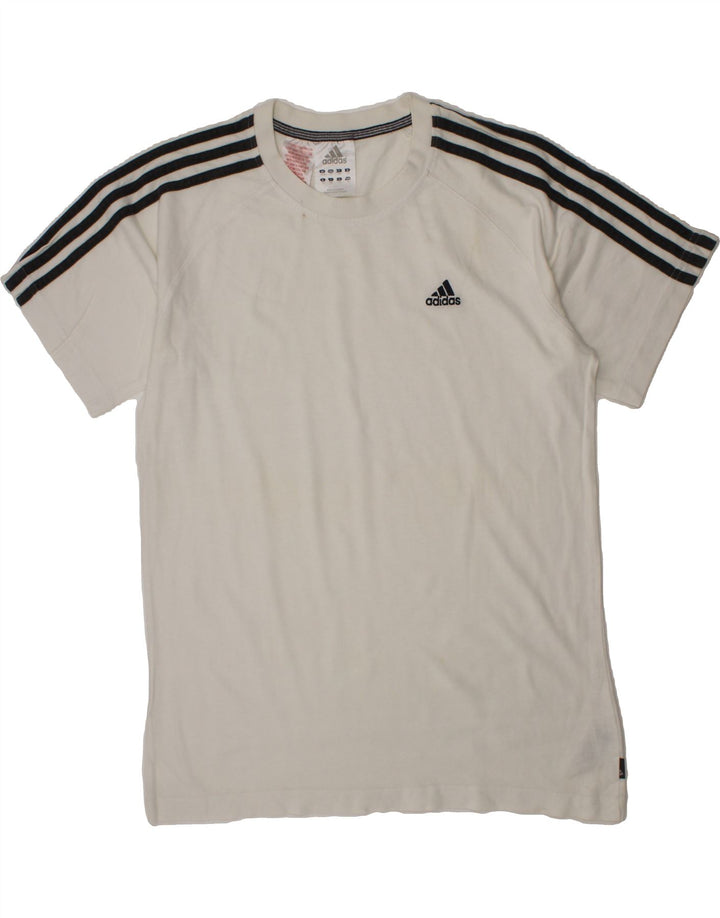 ADIDAS Boys T-Shirt Top 15-16 Years White Cotton Vintage Adidas and Second-Hand Adidas from Messina Hembry 