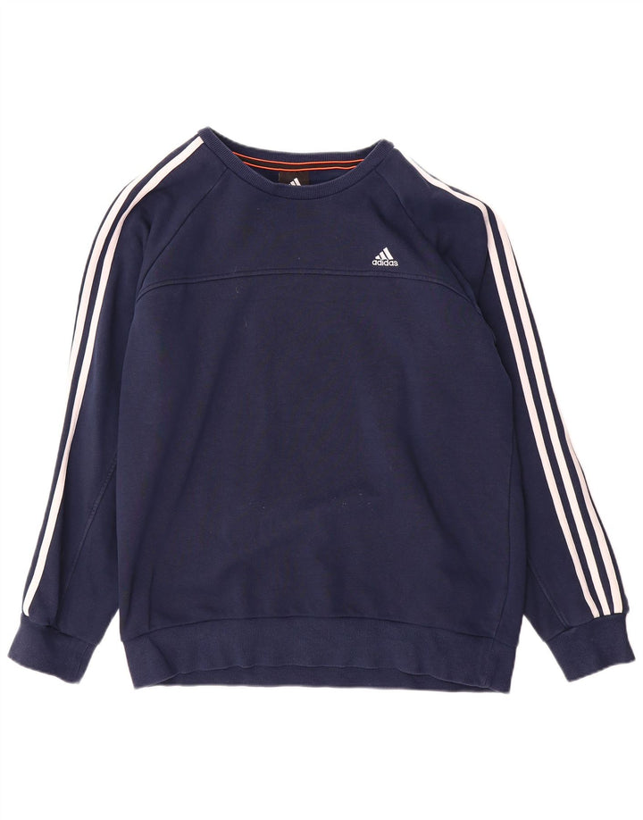 Adidas Mens Climalite Moletom Jumper Grande Algodão Azul Marinho