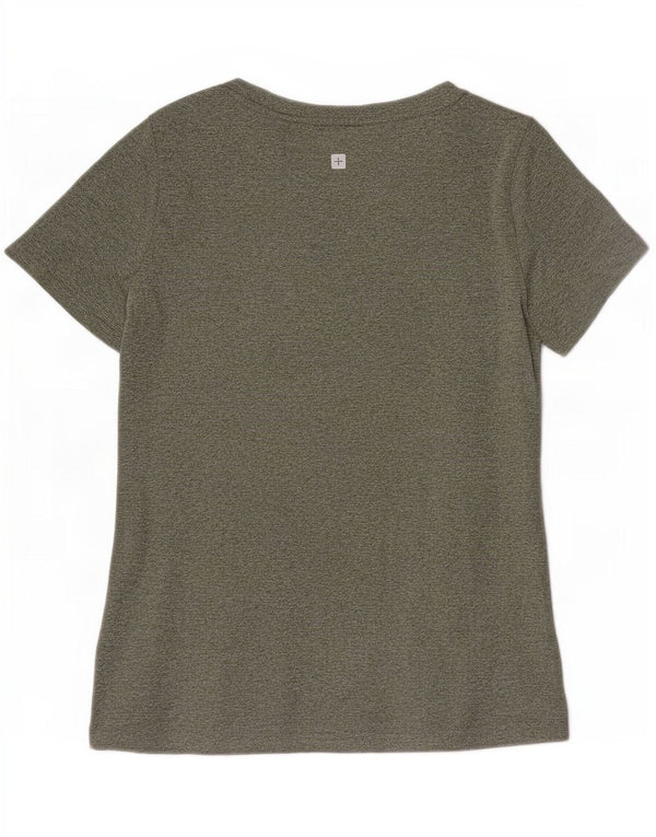 Camiseta feminina Mountain Warehouse Top UK 10 poliéster manchado verde pequeno