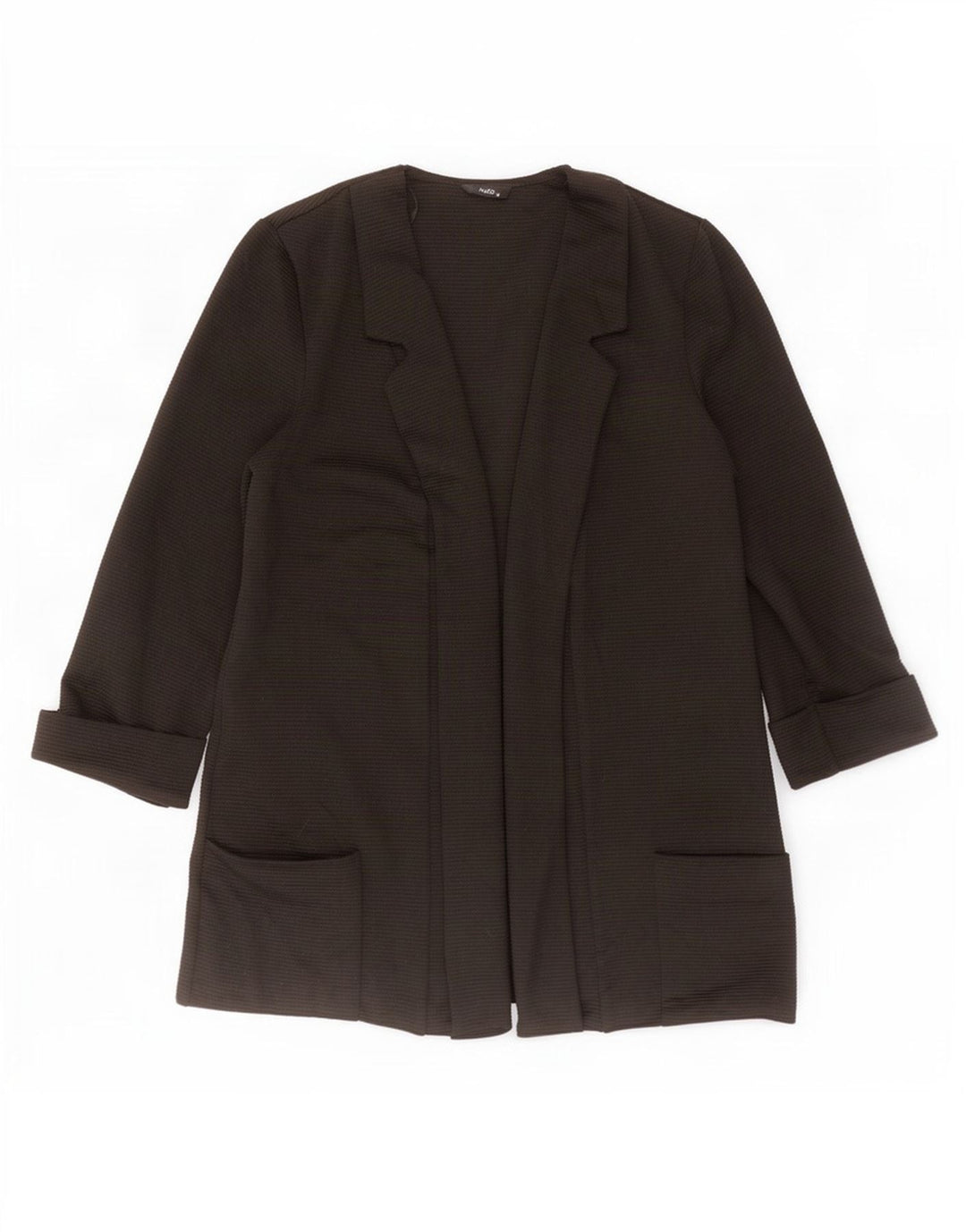 M&Co Cardigan feminino manga 3/4 UK 14 poliéster preto médio