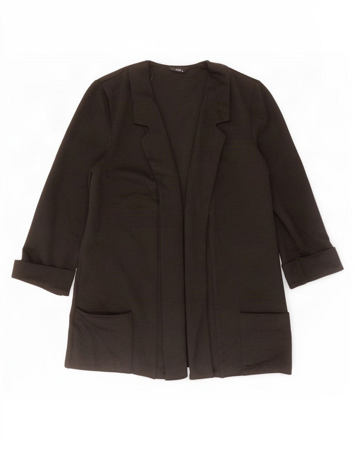 M&Co Cardigan feminino manga 3/4 UK 14 poliéster preto médio