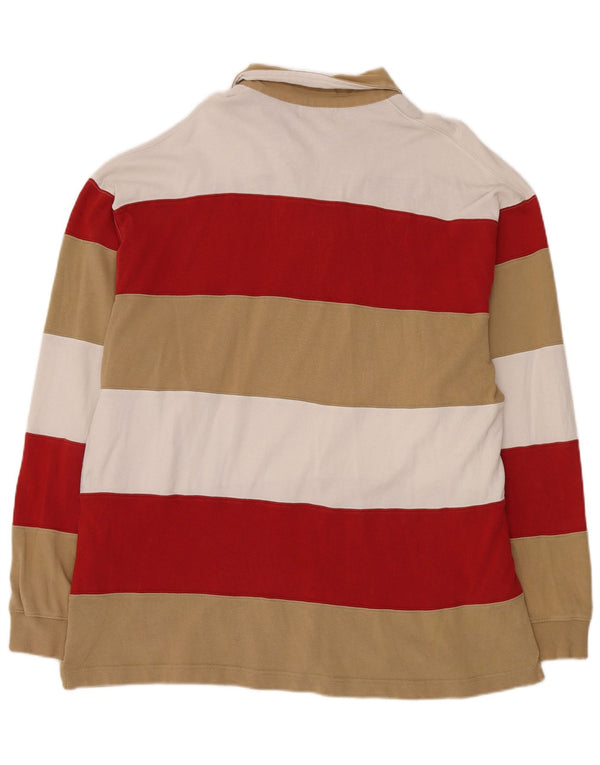 Camisa polo masculina de rugby de manga comprida Kappa 2XL algodão listrado multicolorido