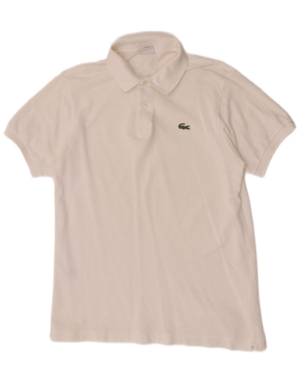 Camisa polo masculina Lacoste tamanho 4 médio algodão branco