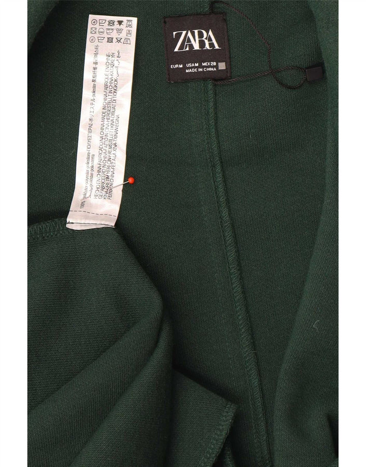 Sobretudo aberto feminino Zara UK 14 poliéster verde médio