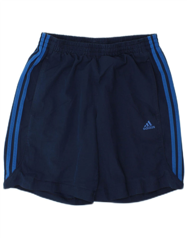 Shorts esportivos masculinos Adidas pequenos poliéster azul marinho