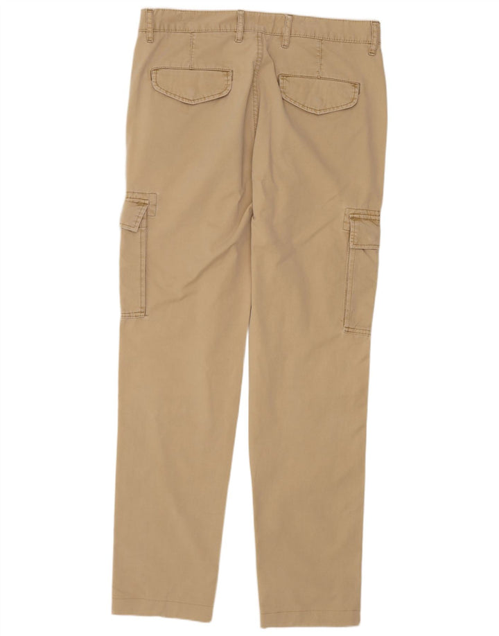 Calça cargo masculina OVS Slim IT 48 médio W34 L32 algodão bege