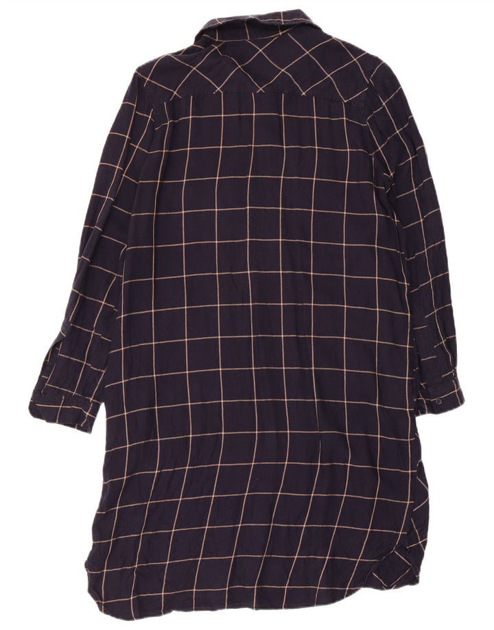 Vestido camisa pulôver feminino French Connection Reino Unido 10 pequeno xadrez azul marinho