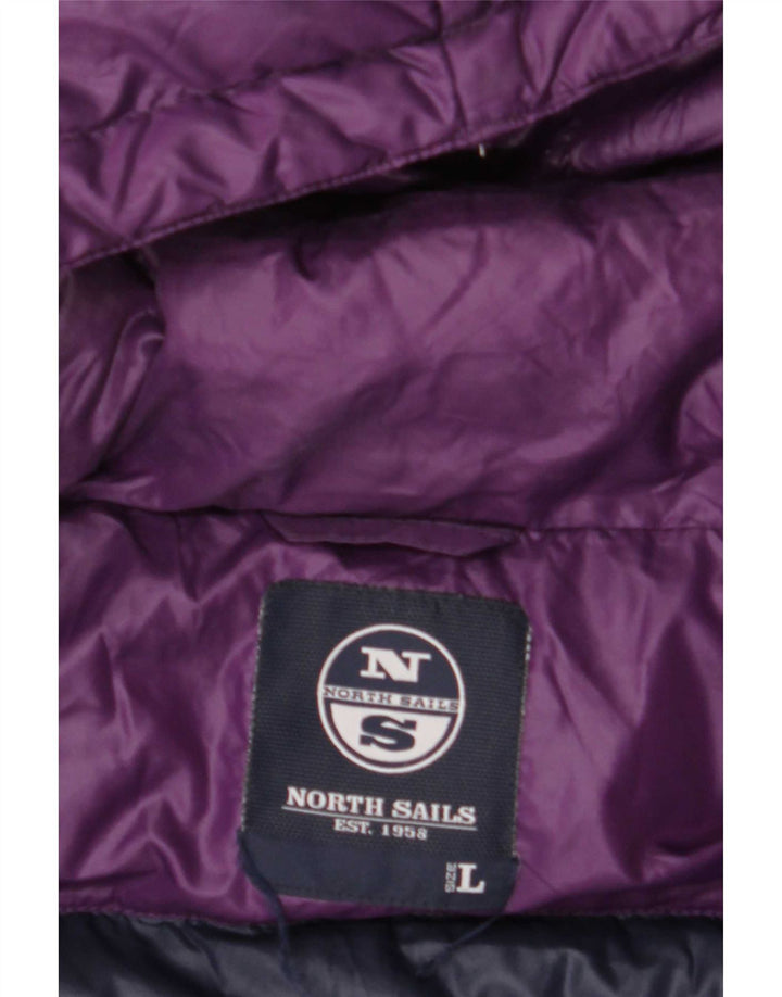 Jaqueta acolchoada feminina com capuz North Sails UK 16 grande poliamida roxa